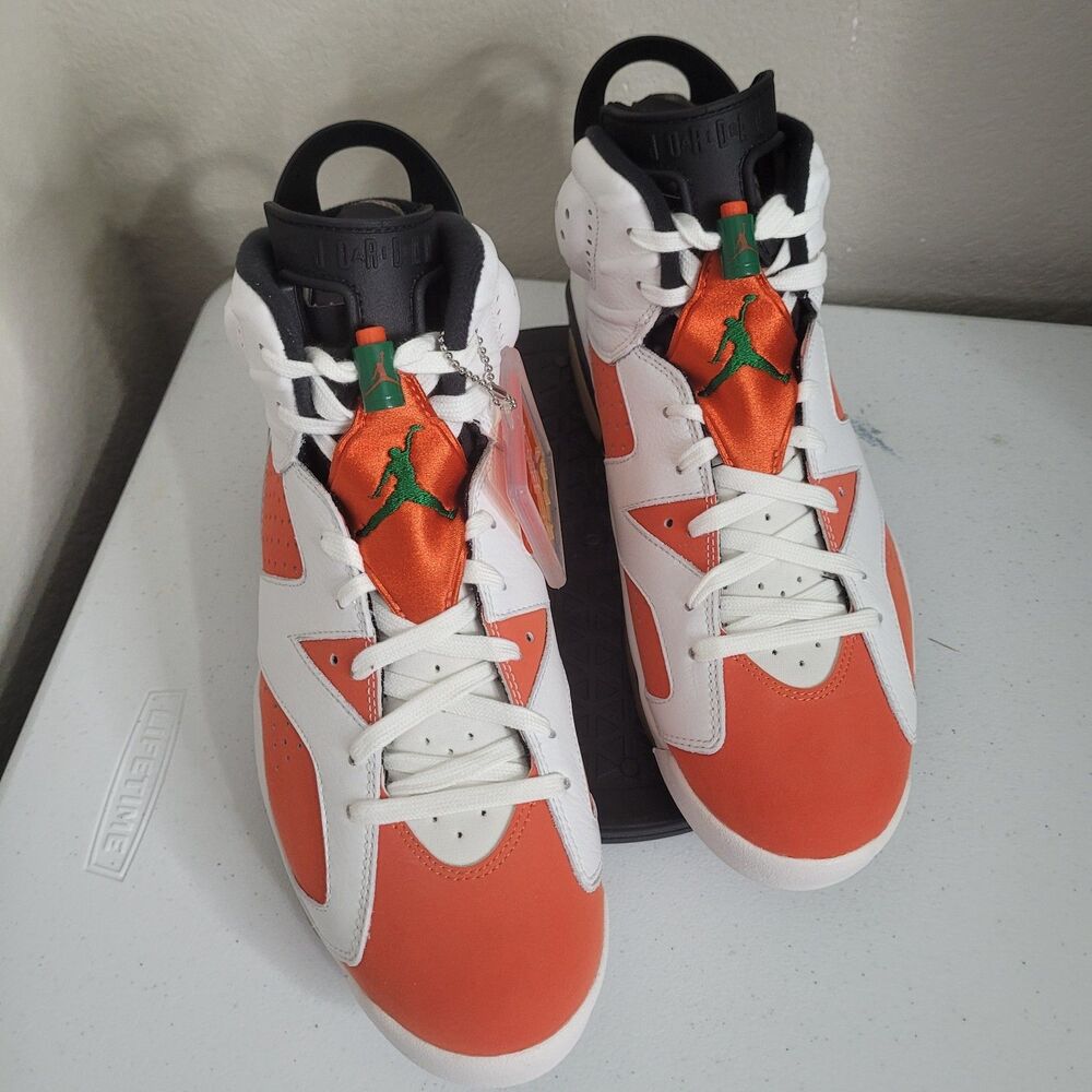 Nike Air Jordan 6 VI size 11 Retro Gatorade 384664-145 Orange white mid-top Men